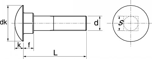 Vis à métaux tête ronde collet carré / Mushroom head square neck bolts