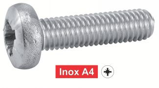 Vis à métaux tête cylindrique pozidrive inox A4 / Pozidrive pan head machine screws