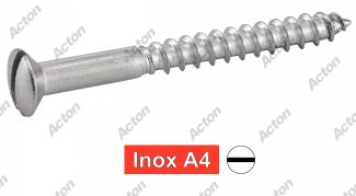 Vis a bois t&ecirc;te frais&eacute;e bomb&eacute;e fendue Inox A4