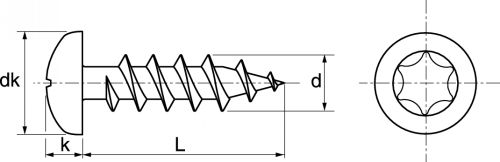 Vis agglomere tête cylindrique six lobes