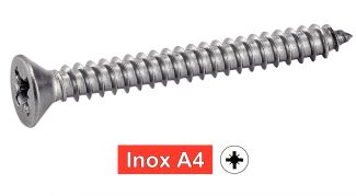 Vis à tôle tête fraisée pozidrive inox A4 / Pozidrive countersunk head self tapping screws forme C