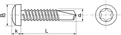 Vis autoperceuses tête cylindrique six lobes / Six lobe pan head self drilling screws