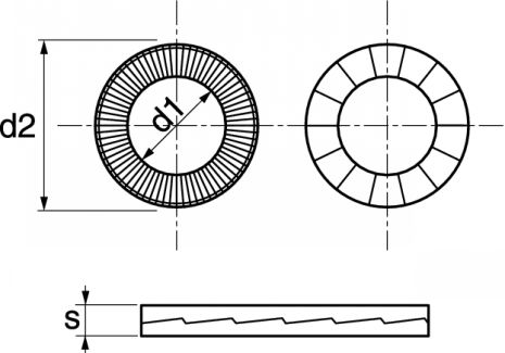 Rondelle autobloquante assemblée / Assembled self-locking washer