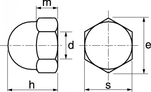 Ecrous borgnes / Hexagon cap nuts