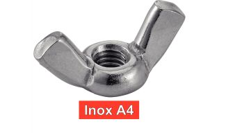 Ecrous oreilles américaines inox A4 / Wing nuts american type