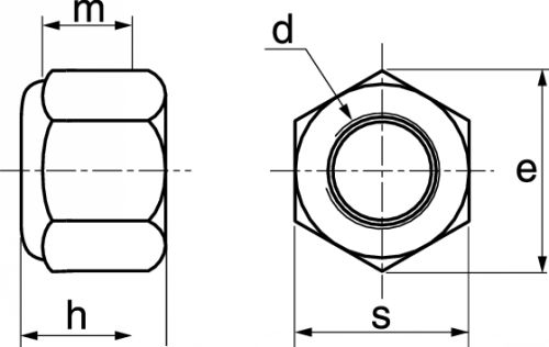 Ecrous hexagonaux indesserables avec bague nylon / Hexagon locknuts high with nylon insert