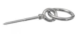 Piton à oeil filetage bois avec anneau articulé inox A4 / Threaded eye hook with nut ans washer