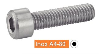 Vis à métaux tête cylindrique six pans creux inox A4-80  / Hexagon socket head cap screws