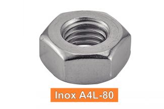 Ecrous hexagonaux inox A4L-80 / Hexagon nuts