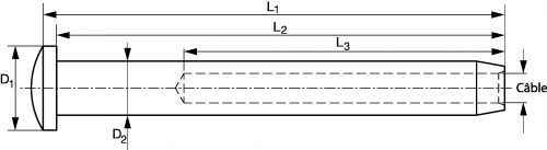 Terminaison à sertir tête cylindrique bombée
