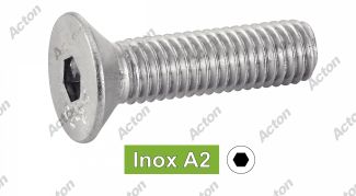 Vis m&eacute;taux t&ecirc;te frais&eacute;e 6 pans creux