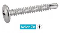 Vis autoperceuses tête crantée large phillips / Phillips truss head serrated self drilling screws