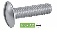 Vis à métaux poelier fendue inox A2 / Slotted mushroom head machine screws