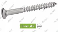 Vis a bois t&ecirc;te frais&eacute;e bomb&eacute;e fendue Inox A2