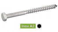 Vis à bois tête hexagonale - tirefond inox A2 / Hexagon head wood screws