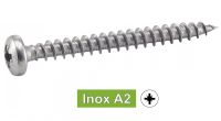 Vis agglomere tête cylindrique pozidrive inox A2 / Pozidrive pan head chipboard screws