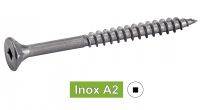 Vis pour agglomere tête fraisee carree inox A2 / Square countersunk head chipboard screws