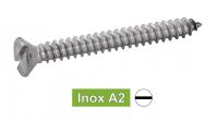 Vis à tôle tête fraisée fendue inox A2 / Slotted countersunk head self tapping screws forme C