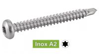 Vis autoperceuses tête cylindrique six lobes Inox A2 / Six lobe pan head self drilling screws