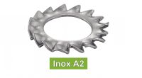 Rondelles inox éventail à dentures extérieures AZ inox A2 / Serrated external teeth lock washers