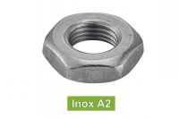 Ecrous bas hexagonaux filetage métrique pas fin inox A2 / Hexagon thin nuts metric fine pitch thread