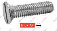 Vis &agrave; m&eacute;taux t&ecirc;te frais&eacute;e fendue inox A4 / Slotted countersunk head machine screws