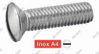 Vis &agrave; m&eacute;taux t&ecirc;te frais&eacute;e bomb&eacute;e fendue inox A4 / Slotted countersunk head machine screws