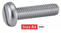 Vis à métaux tête cylindrique large fendue inox A4 / Slotted pan head machine screws