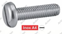 Vis &agrave; m&eacute;taux t&ecirc;te cylindrique large fendue inox A4 / Slotted pan head machine screws