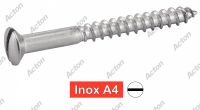 Vis a bois t&ecirc;te frais&eacute;e bomb&eacute;e fendue Inox A4