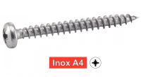 Vis agglomere tête cylindrique pozidrive inox A4 / Pozidrive pan head chipboard screws