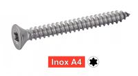 Vis à tôle tête fraisée six lobes inox A4 / Six lobe countersunk head self tapping screws forme C