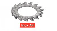 Rondelles inox éventail à dentures extérieures AZ inox A4 / Serrated external teeth lock washers