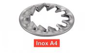 Rondelles éventail à dentures intérieures JZ inox A4 / Serrated internal teeth lock washers