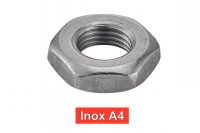 Ecrous bas hexagonaux filetage métrique pas fin inox A4 / Hexagon thin nuts metric fine pitch thread