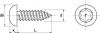 Vis à tôle tête cylindrique large six lobes / Six lobe pan head self tapping screws forme C