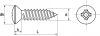 Vis à tôle tête fraisée bombée phillips / Phillips raised countersunk head self tapping screws forme C