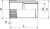 Ecrous crantés à sertir tête affleurante / Knurled rivet nuts