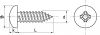 Vis à tôle tête cylindrique large phillips / Phillips pan head self tapping screws forme C